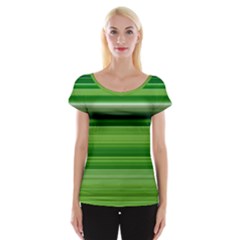 Horizontal Stripes Line Green Women s Cap Sleeve Top by Mariart