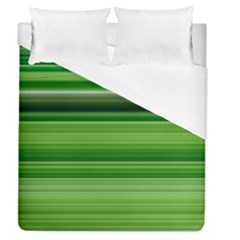 Horizontal Stripes Line Green Duvet Cover (queen Size)