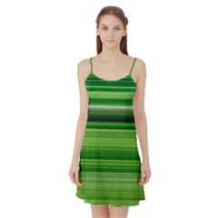 Horizontal Stripes Line Green Satin Night Slip by Mariart