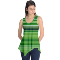 Horizontal Stripes Line Green Sleeveless Tunic by Mariart