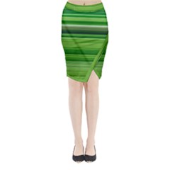 Horizontal Stripes Line Green Midi Wrap Pencil Skirt by Mariart