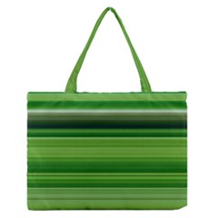 Horizontal Stripes Line Green Medium Zipper Tote Bag by Mariart