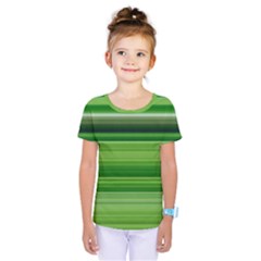 Horizontal Stripes Line Green Kids  One Piece Tee