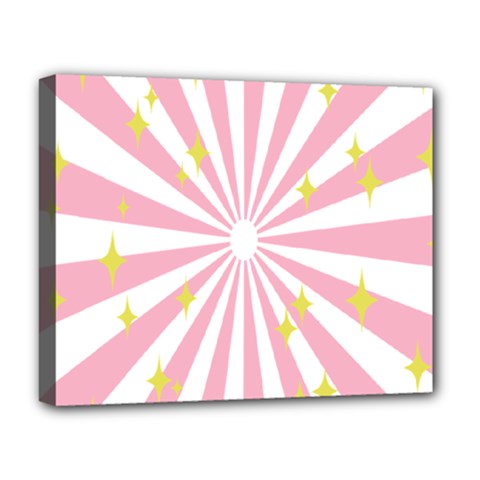 Hurak Pink Star Yellow Hole Sunlight Light Deluxe Canvas 20  X 16   by Mariart