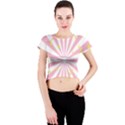 Hurak Pink Star Yellow Hole Sunlight Light Crew Neck Crop Top View1