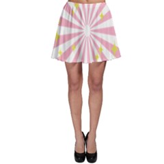 Hurak Pink Star Yellow Hole Sunlight Light Skater Skirt by Mariart