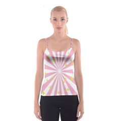 Hurak Pink Star Yellow Hole Sunlight Light Spaghetti Strap Top by Mariart