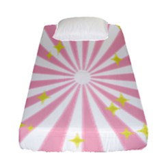 Hurak Pink Star Yellow Hole Sunlight Light Fitted Sheet (single Size) by Mariart