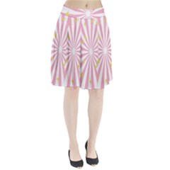 Hurak Pink Star Yellow Hole Sunlight Light Pleated Skirt by Mariart