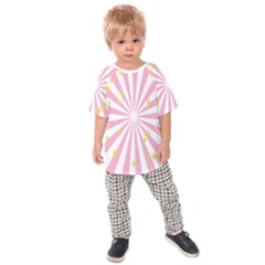 Hurak Pink Star Yellow Hole Sunlight Light Kids  Raglan Tee