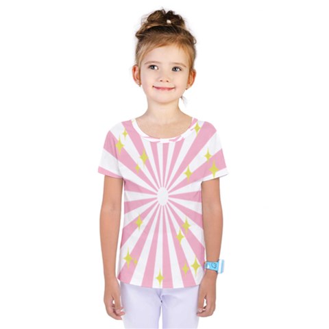 Hurak Pink Star Yellow Hole Sunlight Light Kids  One Piece Tee by Mariart