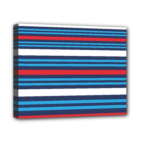 Martini Style Racing Tape Blue Red White Canvas 10  X 8  by Mariart