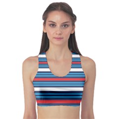 Martini Style Racing Tape Blue Red White Sports Bra by Mariart