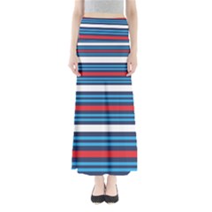 Martini Style Racing Tape Blue Red White Maxi Skirts by Mariart