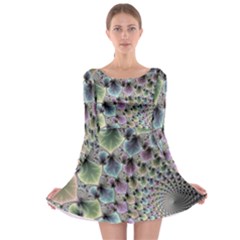 Beautiful Image Fractal Vortex Long Sleeve Skater Dress by Simbadda