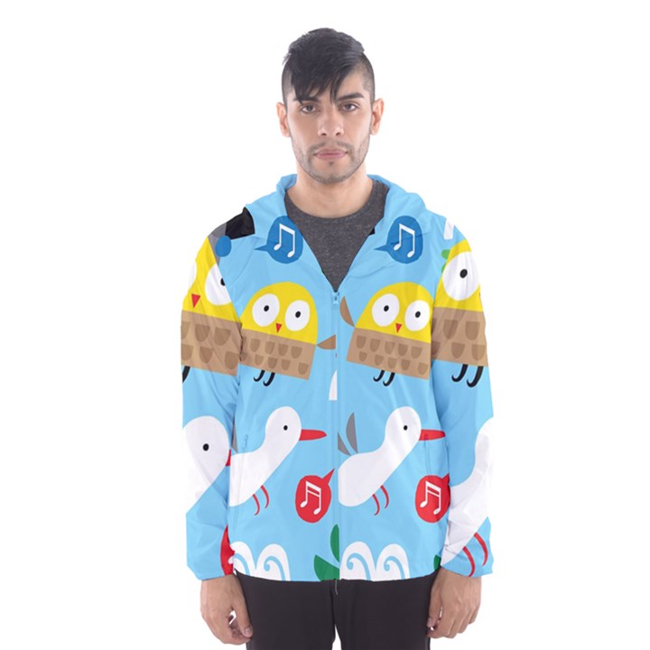 New Zealand Birds Close Fly Animals Hooded Wind Breaker (Men)