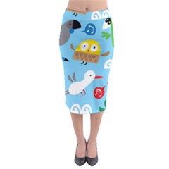 New Zealand Birds Close Fly Animals Midi Pencil Skirt by Mariart