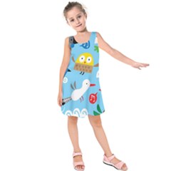 New Zealand Birds Close Fly Animals Kids  Sleeveless Dress