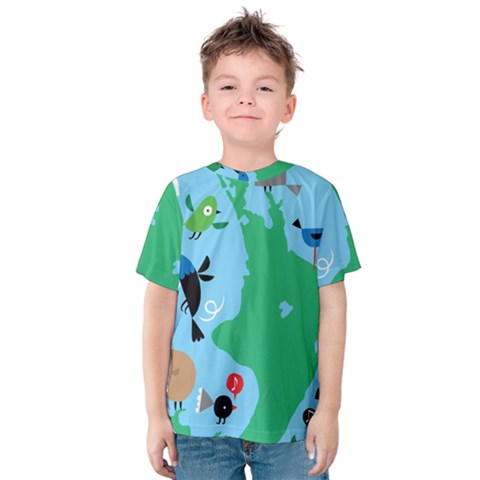 New Zealand Birds Detail Animals Fly Kids  Cotton Tee by Mariart