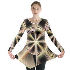 Background With Fractal Crazy Wheel Long Sleeve Tunic 