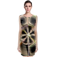 Background With Fractal Crazy Wheel Sleeveless Velvet Midi Dress