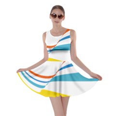 Line Rainbow Orange Blue Yellow Red Pink White Wave Waves Skater Dress by Mariart