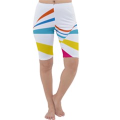 Line Rainbow Orange Blue Yellow Red Pink White Wave Waves Cropped Leggings  by Mariart