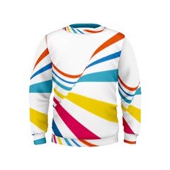 Line Rainbow Orange Blue Yellow Red Pink White Wave Waves Kids  Sweatshirt by Mariart