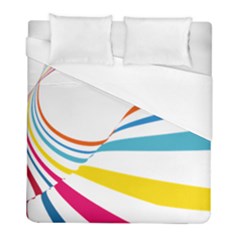 Line Rainbow Orange Blue Yellow Red Pink White Wave Waves Duvet Cover (full/ Double Size)