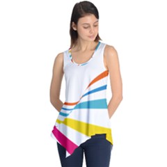 Line Rainbow Orange Blue Yellow Red Pink White Wave Waves Sleeveless Tunic by Mariart