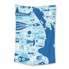 New Zealand Fish Detail Blue Sea Shark Small Tapestry