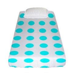 Polka Dot Blue White Fitted Sheet (single Size) by Mariart