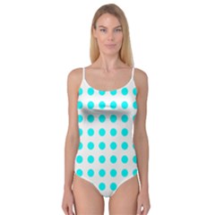 Polka Dot Blue White Camisole Leotard 