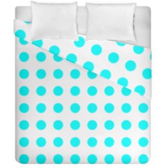 Polka Dot Blue White Duvet Cover Double Side (california King Size)