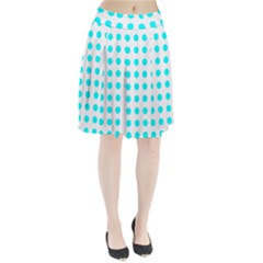 Polka Dot Blue White Pleated Skirt by Mariart