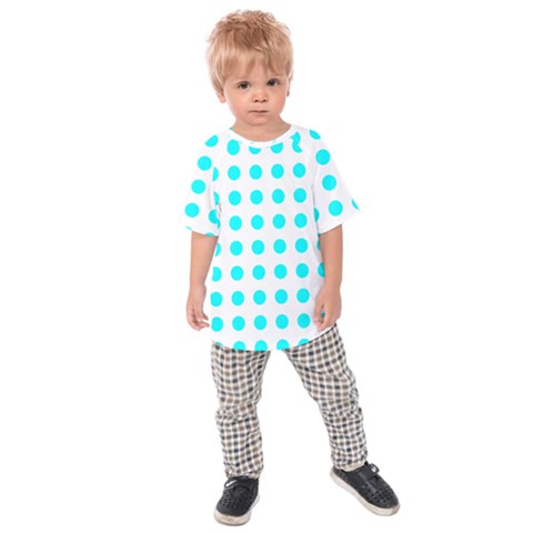 Polka Dot Blue White Kids  Raglan Tee by Mariart