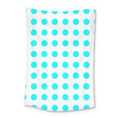 Polka Dot Blue White Small Tapestry