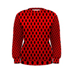 Polka Dot Black Red Hole Backgrounds Women s Sweatshirt by Mariart