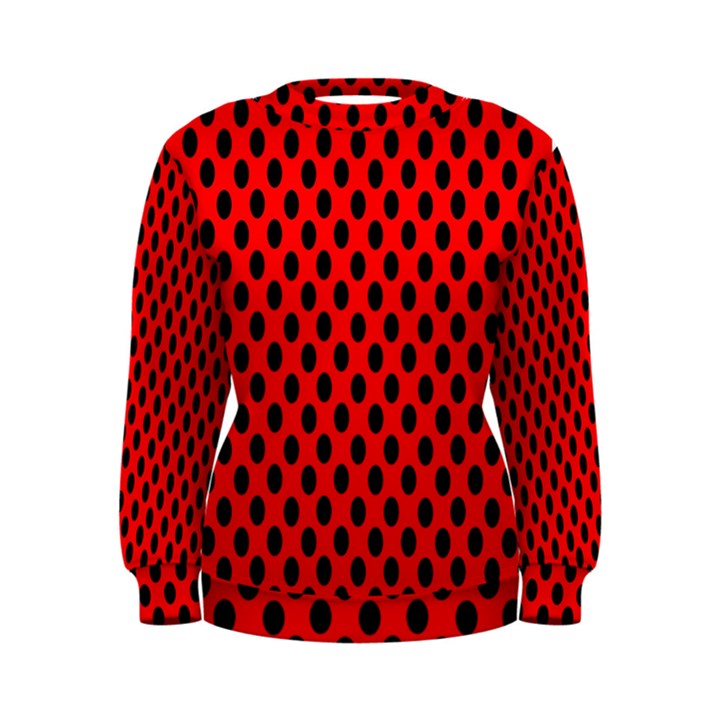 Polka Dot Black Red Hole Backgrounds Women s Sweatshirt