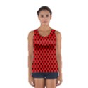 Polka Dot Black Red Hole Backgrounds Women s Sport Tank Top  View1