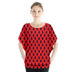 Polka Dot Black Red Hole Backgrounds Blouse