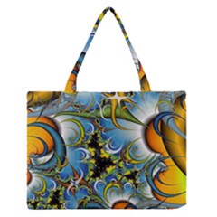 High Detailed Fractal Image Background With Abstract Streak Shape Medium Zipper Tote Bag by Simbadda