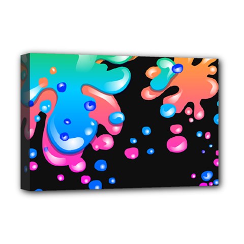 Neon Paint Splatter Background Club Deluxe Canvas 18  X 12   by Mariart