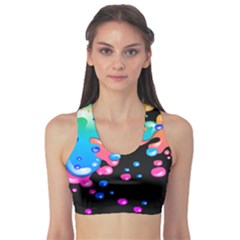 Neon Paint Splatter Background Club Sports Bra by Mariart