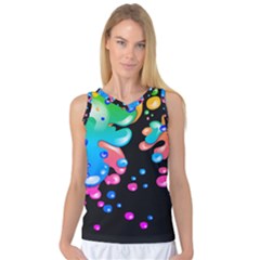 Neon Paint Splatter Background Club Women s Basketball Tank Top