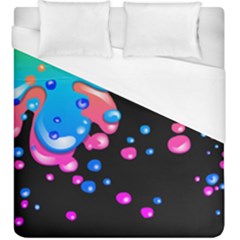 Neon Paint Splatter Background Club Duvet Cover (king Size) by Mariart