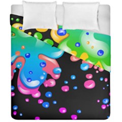 Neon Paint Splatter Background Club Duvet Cover Double Side (california King Size)