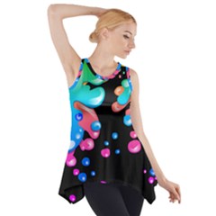 Neon Paint Splatter Background Club Side Drop Tank Tunic by Mariart