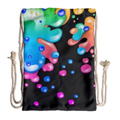 Neon Paint Splatter Background Club Drawstring Bag (large) by Mariart