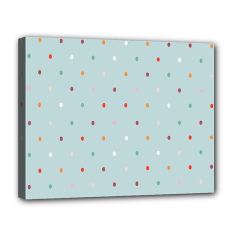 Polka Dot Flooring Blue Orange Blur Spot Canvas 14  X 11  by Mariart